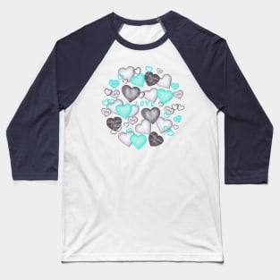 Cute Hearts with Love Baseball T-Shirt